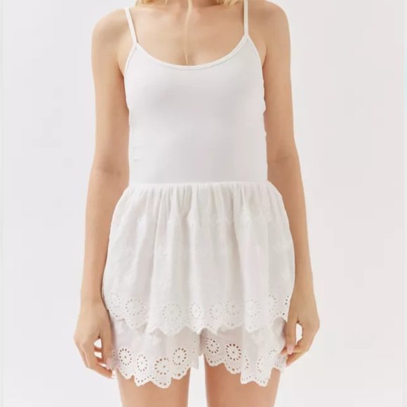 Lace Eyelet Tiered Romper / Dress - Picture 1 of 4